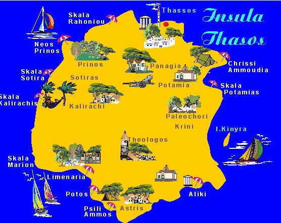 Harta insulei Thassos